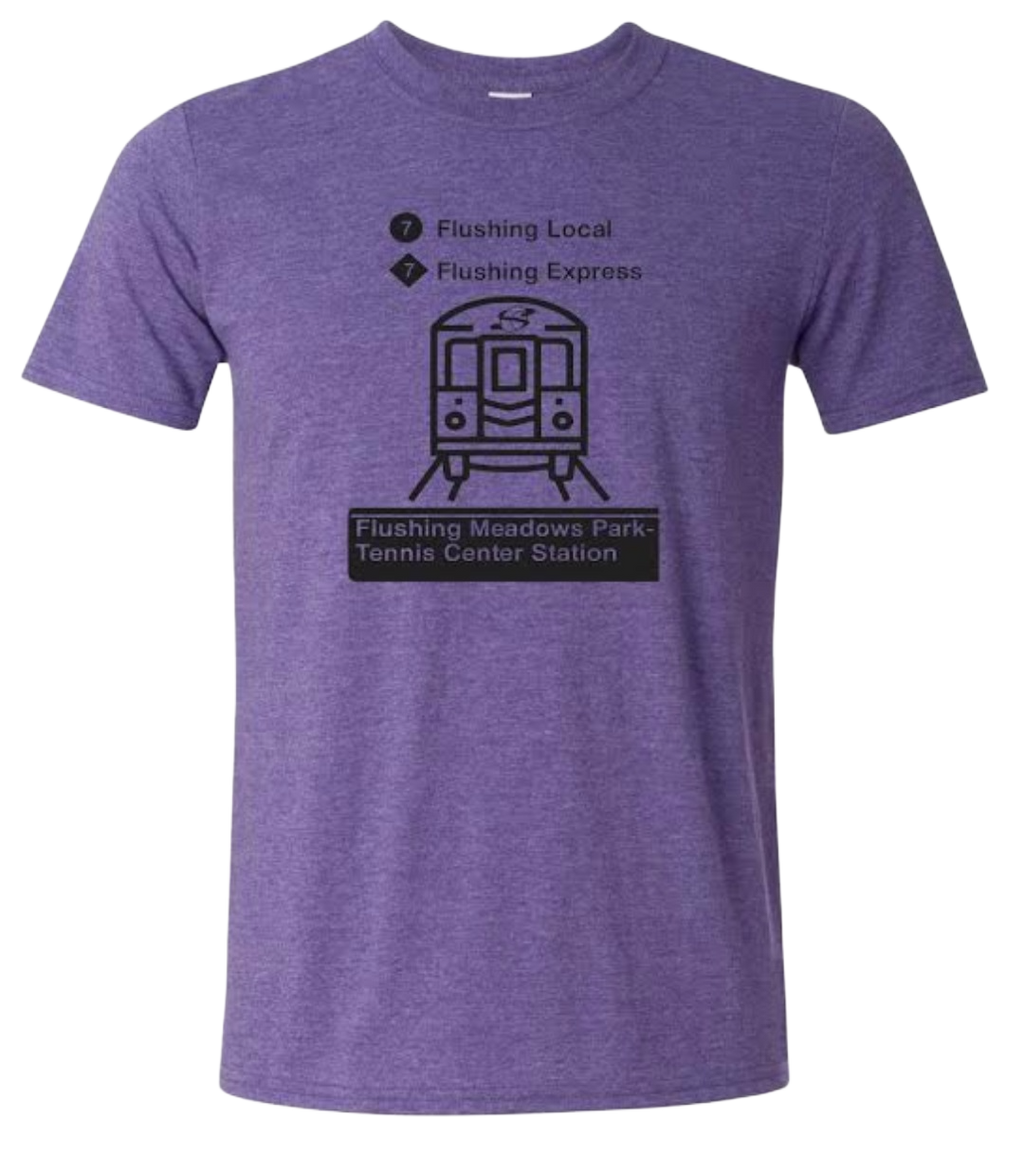 NYC 7 Train Short Sleeve T Shirt Purple
