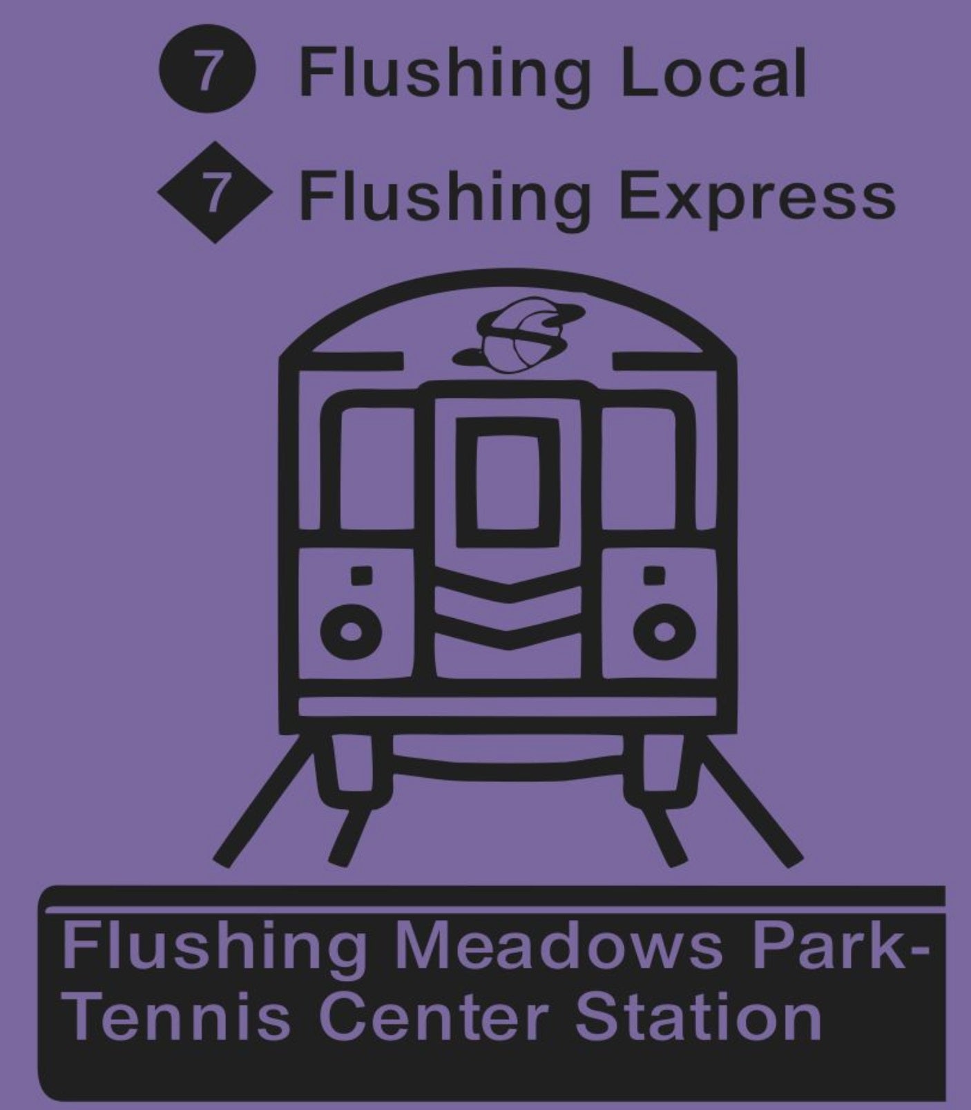 NYC 7 Train Short Sleeve T Shirt Purple