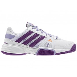 Adidas Girls Barricade Team 3 Tennis Shoes White/Purple
