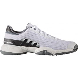 Adidas Junior Barricade XJ White Silver Tennis Shoe